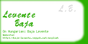 levente baja business card